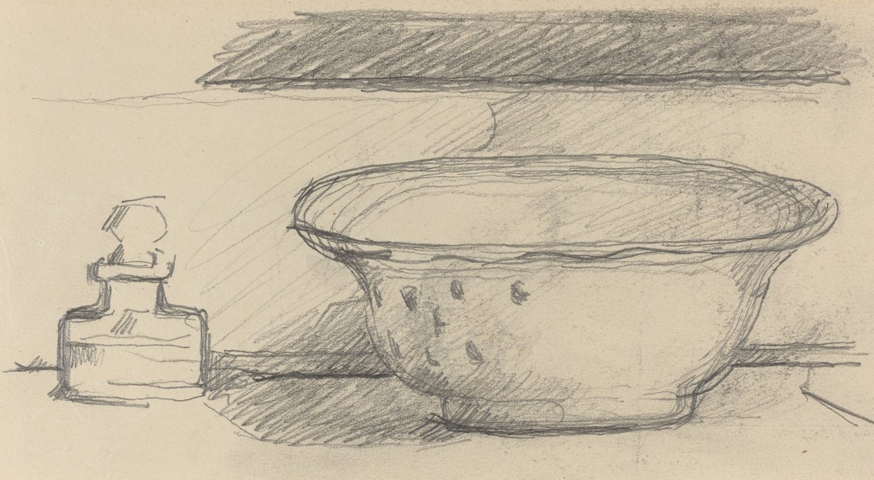 Umywalka i Butelka Zapachowa [recto] autorstwa Paul Cézanne
