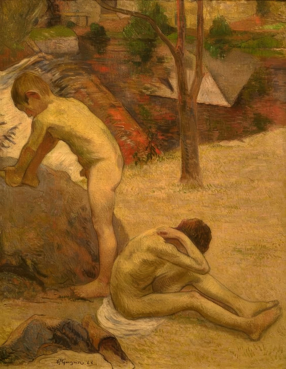 kąpiący się chłopcy bretońscy autorstwa Paul Gauguin