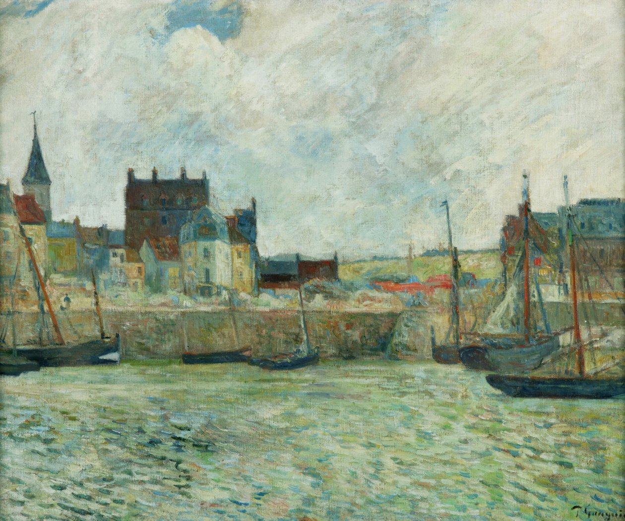 Scena portowa, Dieppe, ok. 1885-86 (olej na płótnie) autorstwa Paul Gauguin