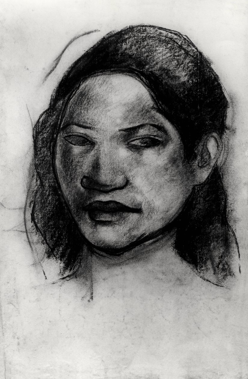 Głowa Tahitańczyka (węgiel drzewny na papierze) autorstwa Paul Gauguin