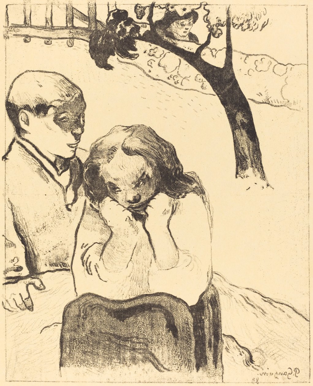 Ludzki smutek Miseres humaines, 1889 autorstwa Paul Gauguin