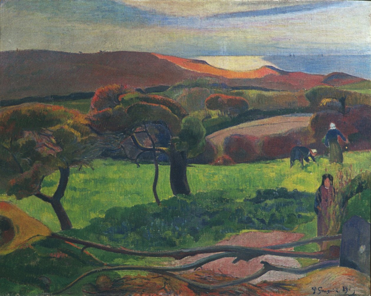 Krajobraz w Bretanii autorstwa Paul Gauguin