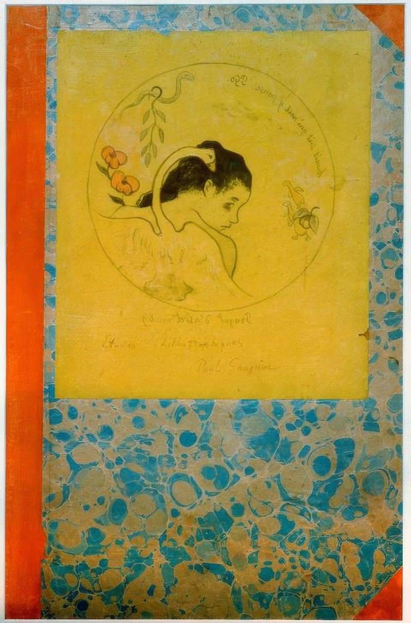 Projekt na talerz - Leda autorstwa Paul Gauguin