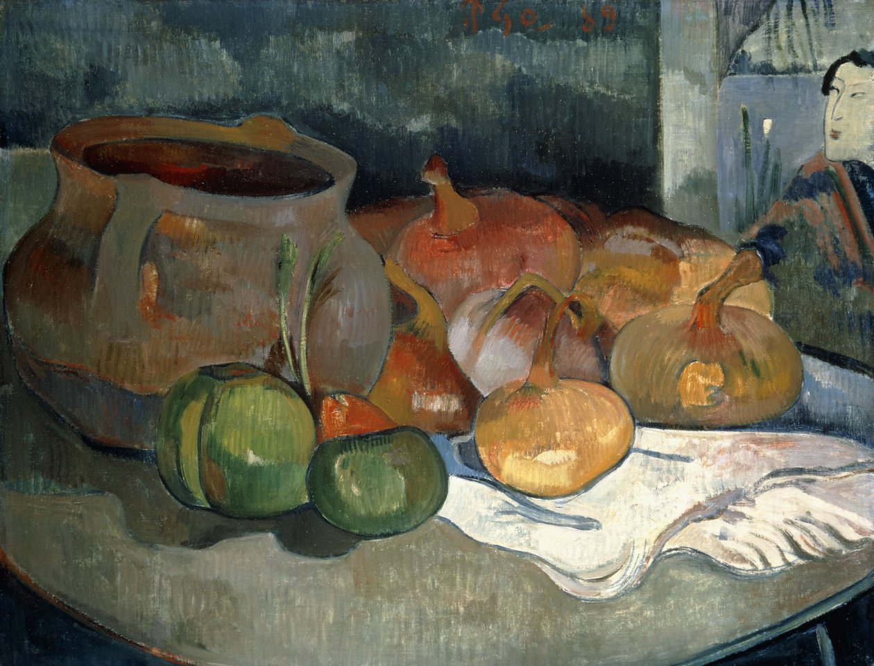 Martwa natura z tykwami, 1889 autorstwa Paul Gauguin