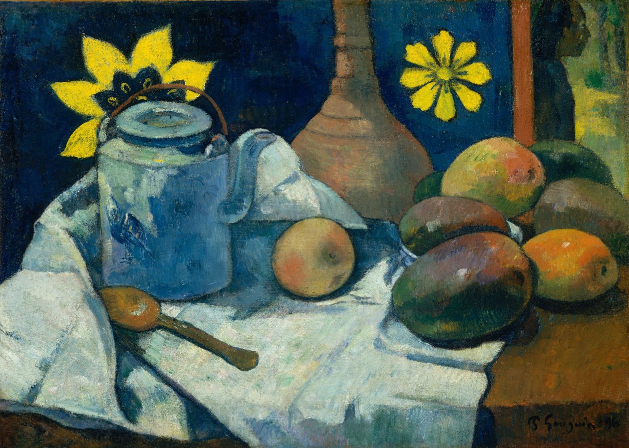 Martwa natura z czajnikiem i owocami, 1896 autorstwa Paul Gauguin