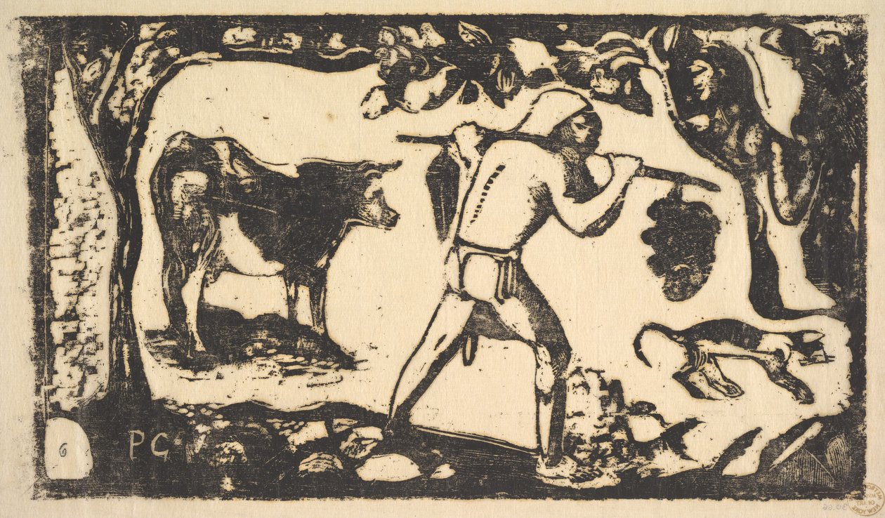 Tahitańskie niosące banany, 1898-99. autorstwa Paul Gauguin