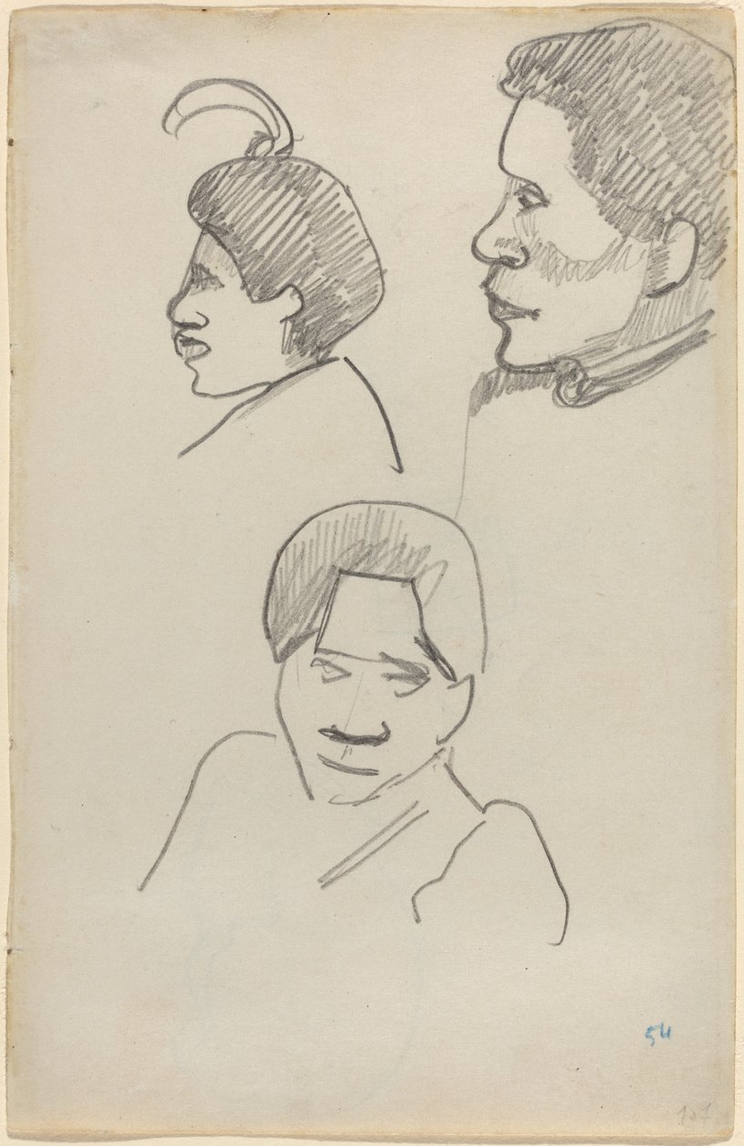 Tahitańskie głowy autorstwa Paul Gauguin