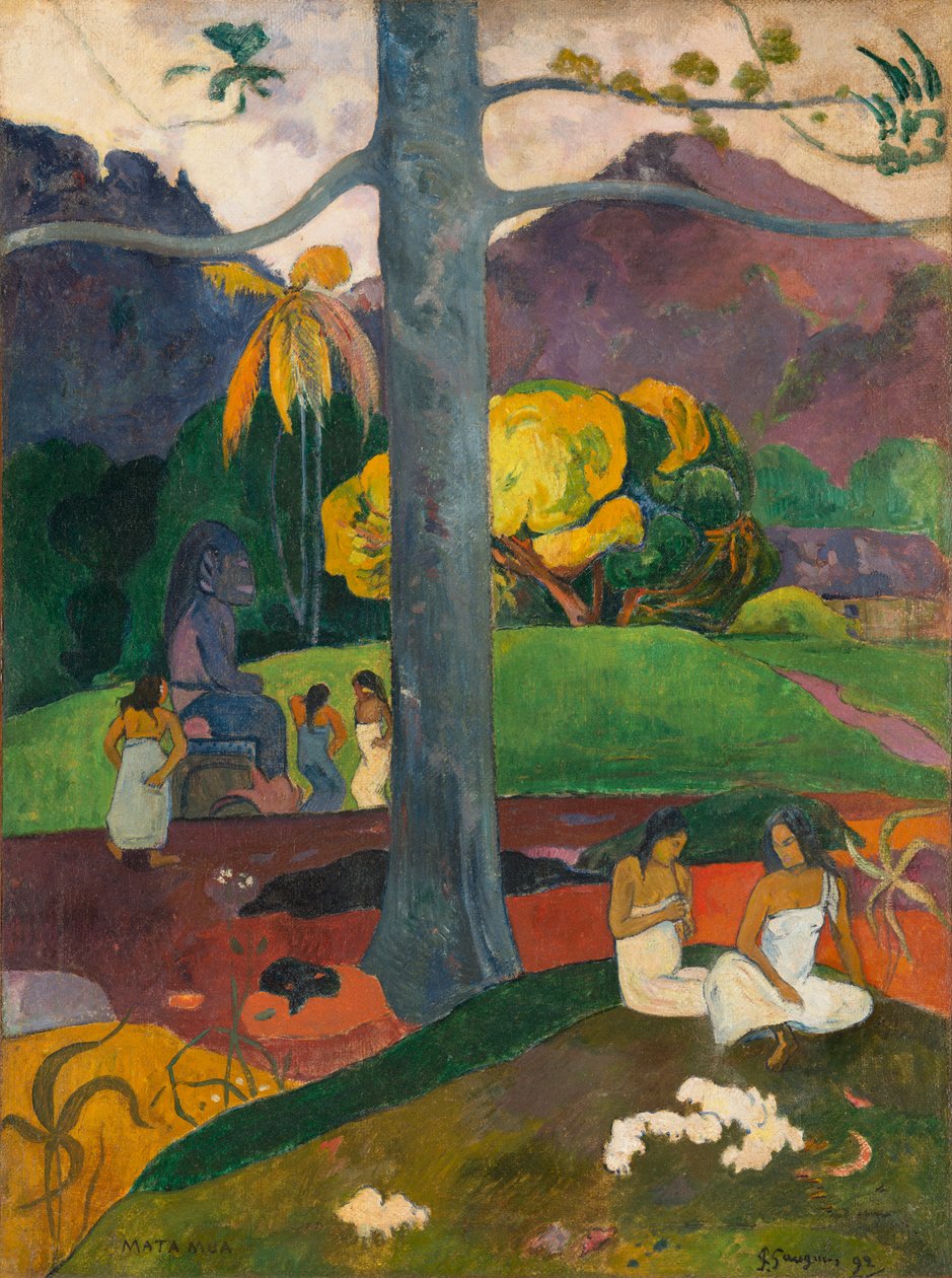 Tahitian:  Mata Mua w dawnych czasach autorstwa Paul Gauguin