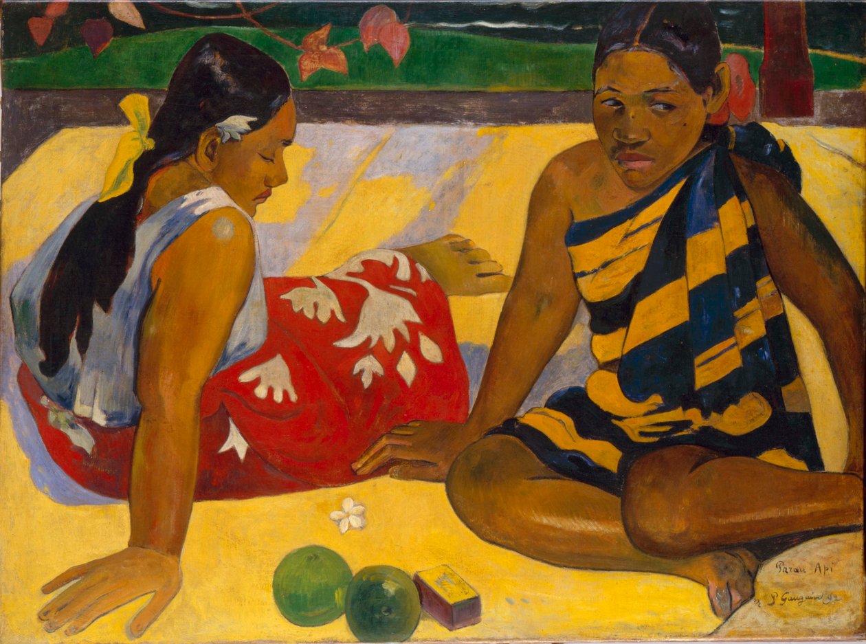 Tahiti:  Pożar w Parau What News autorstwa Paul Gauguin