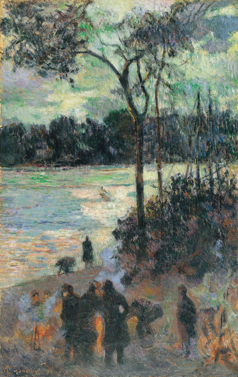 Pożar na brzegu rzeki, 1886 autorstwa Paul Gauguin