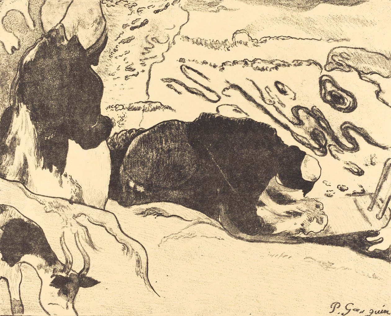 Praczki Praczki, 1889. autorstwa Paul Gauguin