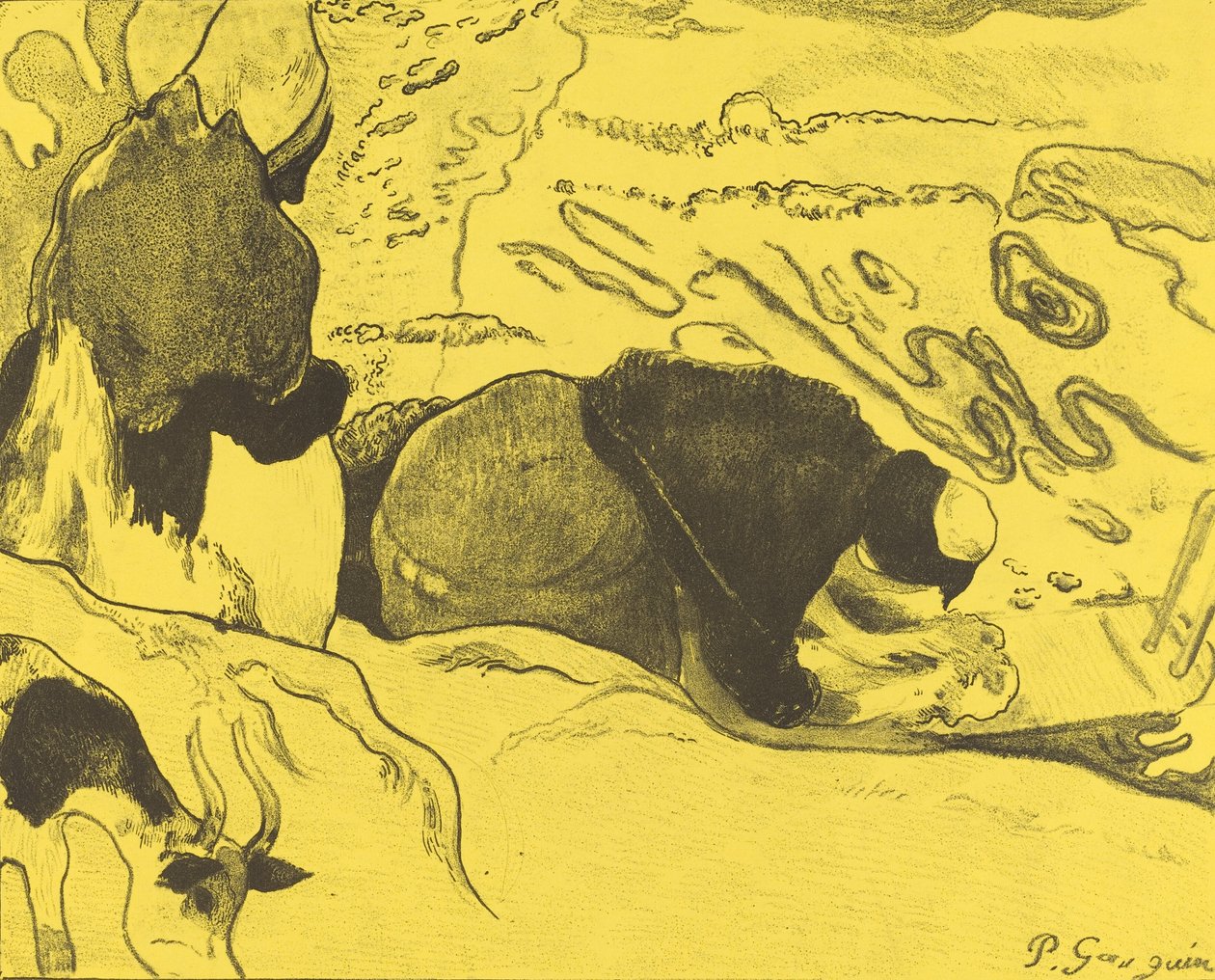 Praczki Praczki, 1889 autorstwa Paul Gauguin
