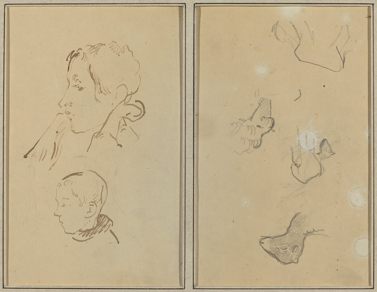 Dwie głowy; Badania owiec [odbyt] autorstwa Paul Gauguin