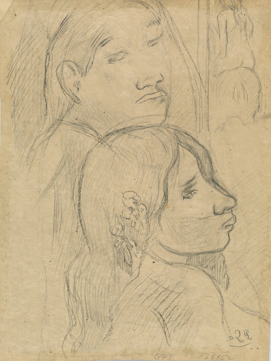 Dwóch markizów [verso], c. 1902. autorstwa Paul Gauguin