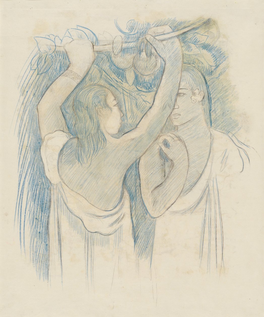 Dwóch Tahitańczyków zbierających owoce [verso], 18991900. autorstwa Paul Gauguin