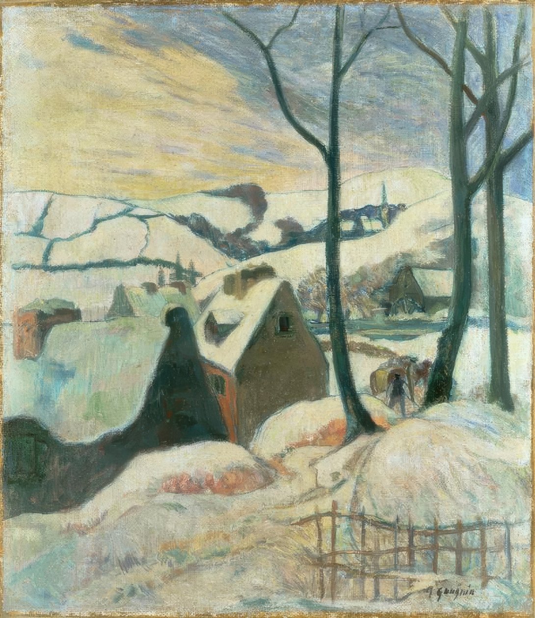 Wioska pod śniegiem autorstwa Paul Gauguin