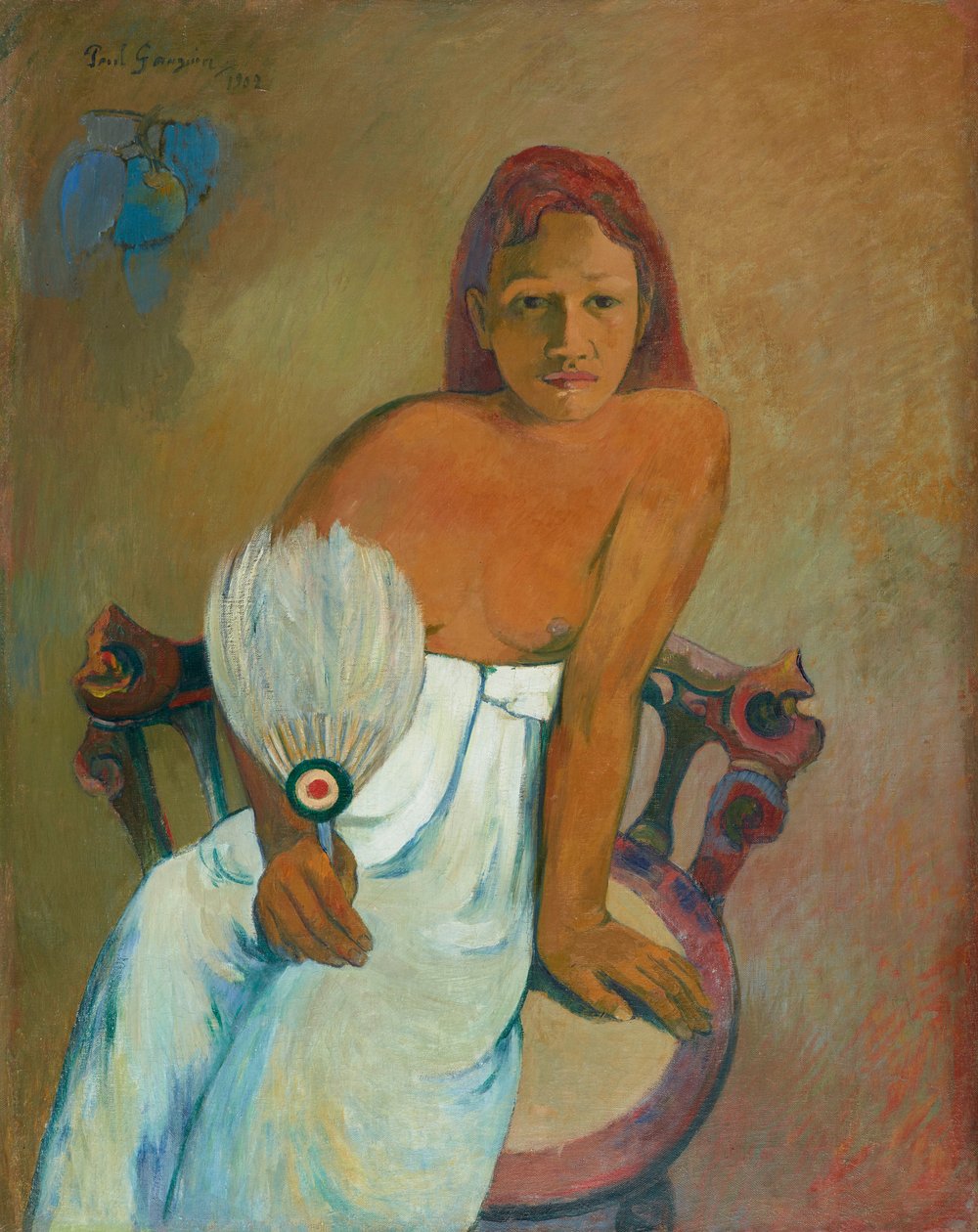 Kobieta z wachlarzem. autorstwa Paul Gauguin