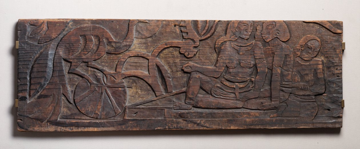 Kobiety z Pawem, Relief autorstwa Paul Gauguin