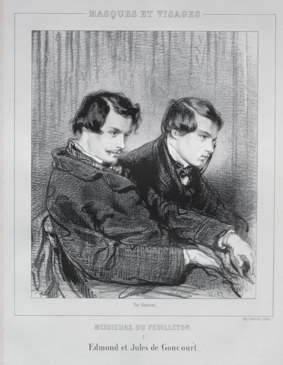 Edmond i Jules de Goncourt, 1853. autorstwa Paul Gavarni