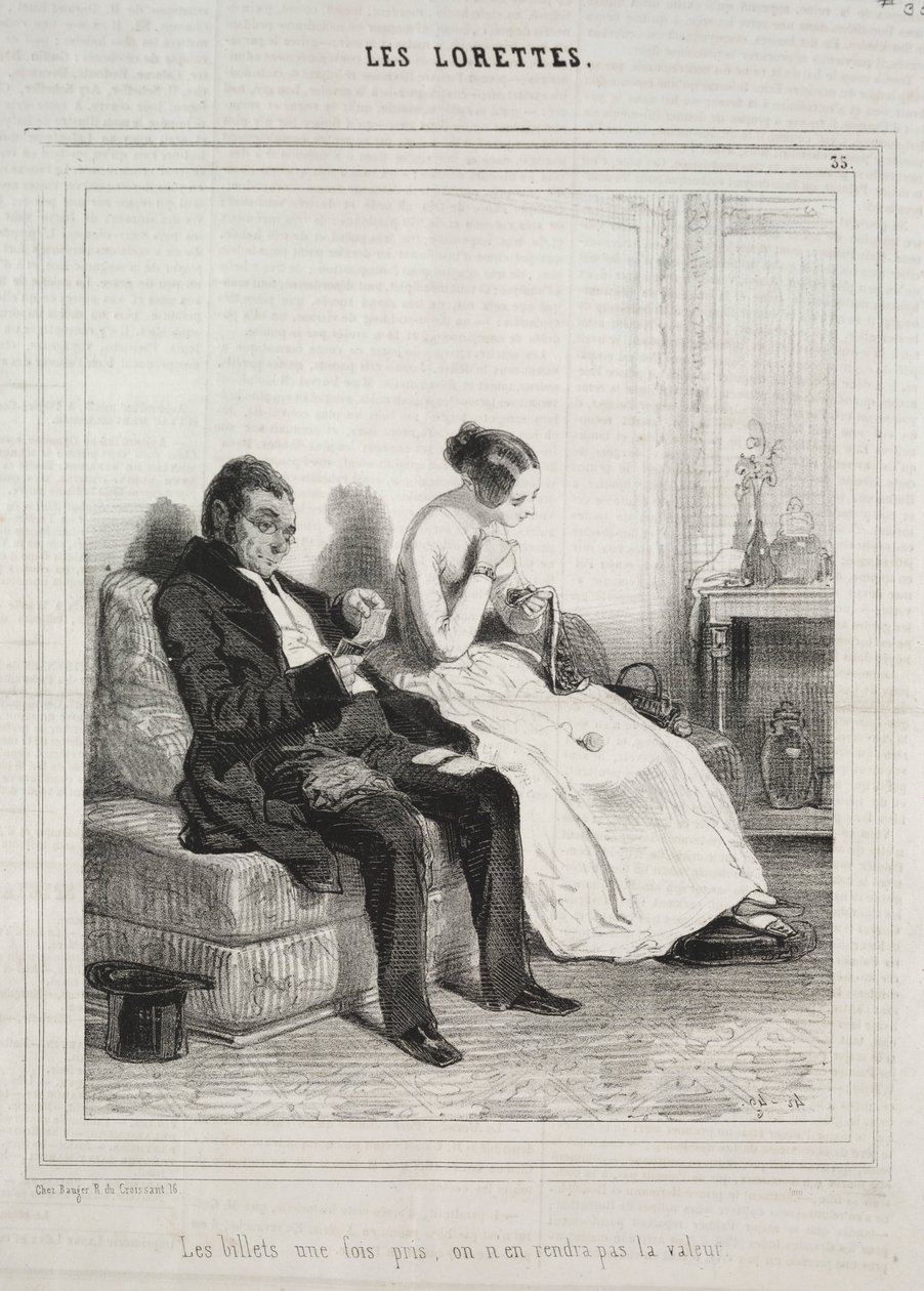 Lorette, 1842. autorstwa Paul Gavarni