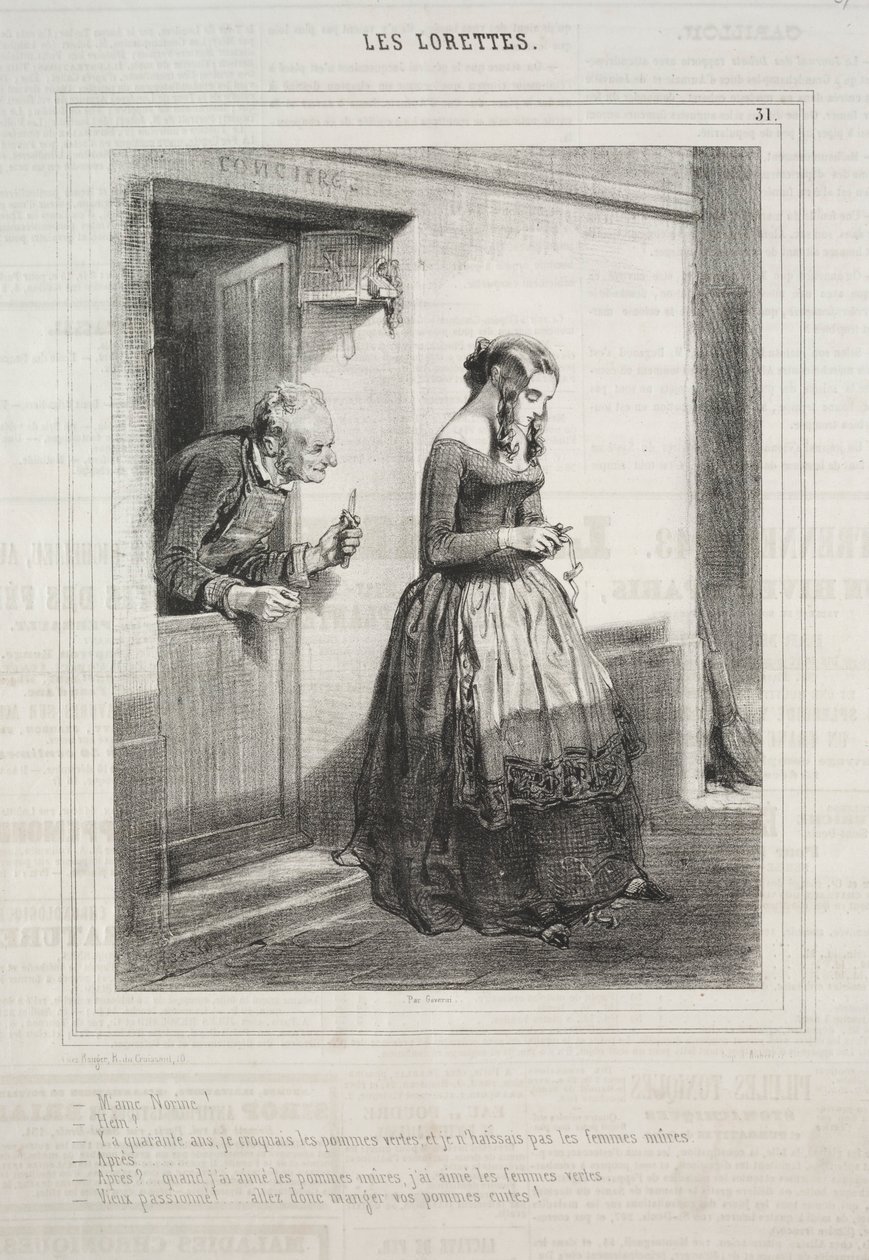 Lorette, 1842. autorstwa Paul Gavarni