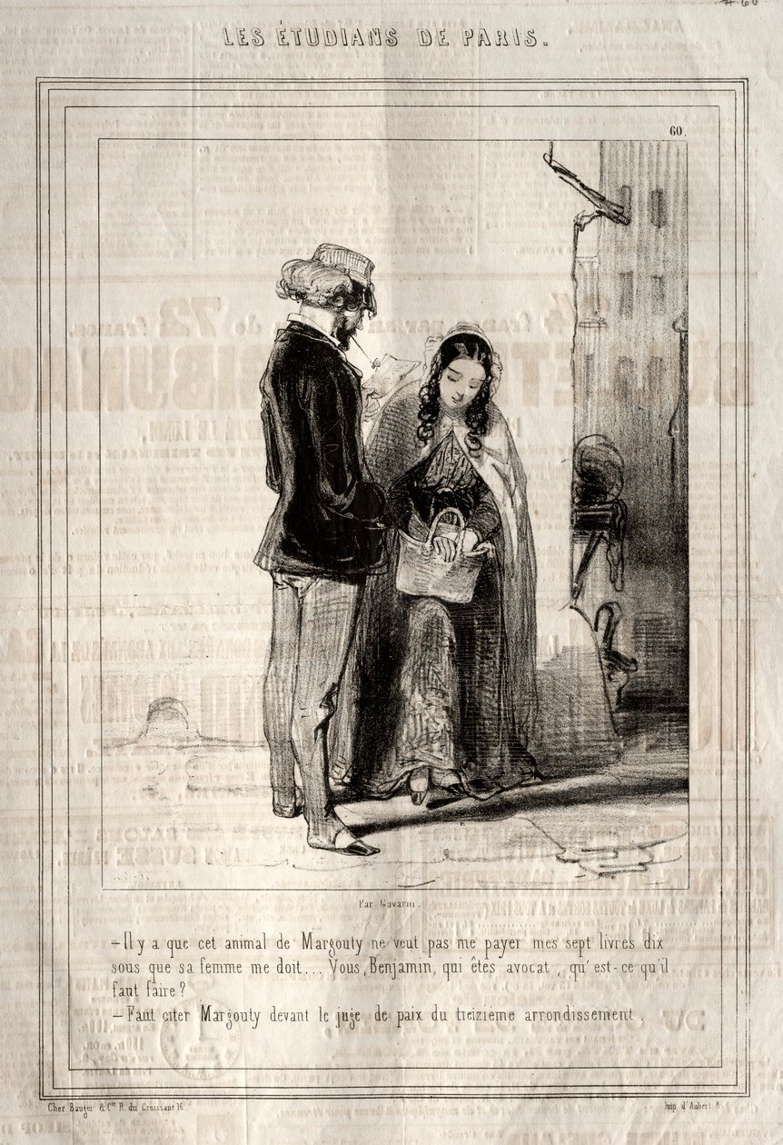 Studenci Paryża, 1842. autorstwa Paul Gavarni
