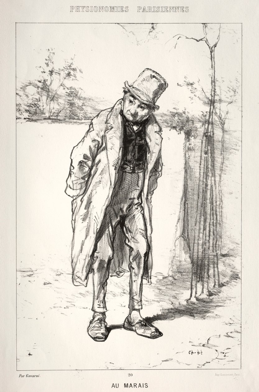 Physionomies Parisienne: Au Marais, 1869. autorstwa Paul Gavarni