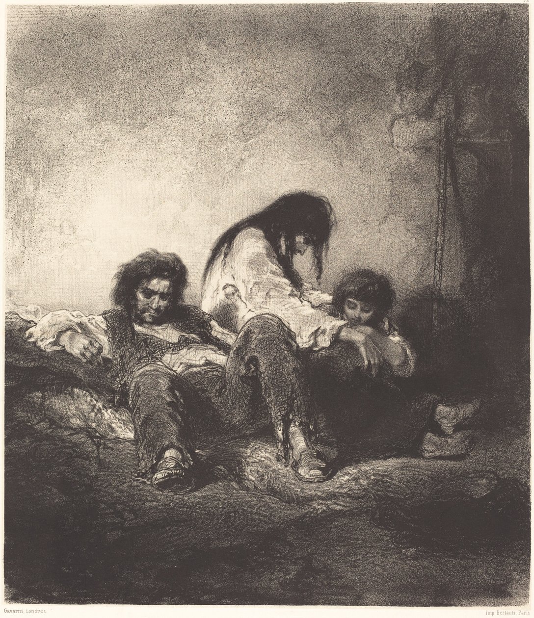 Biedna rodzina autorstwa Paul Gavarni