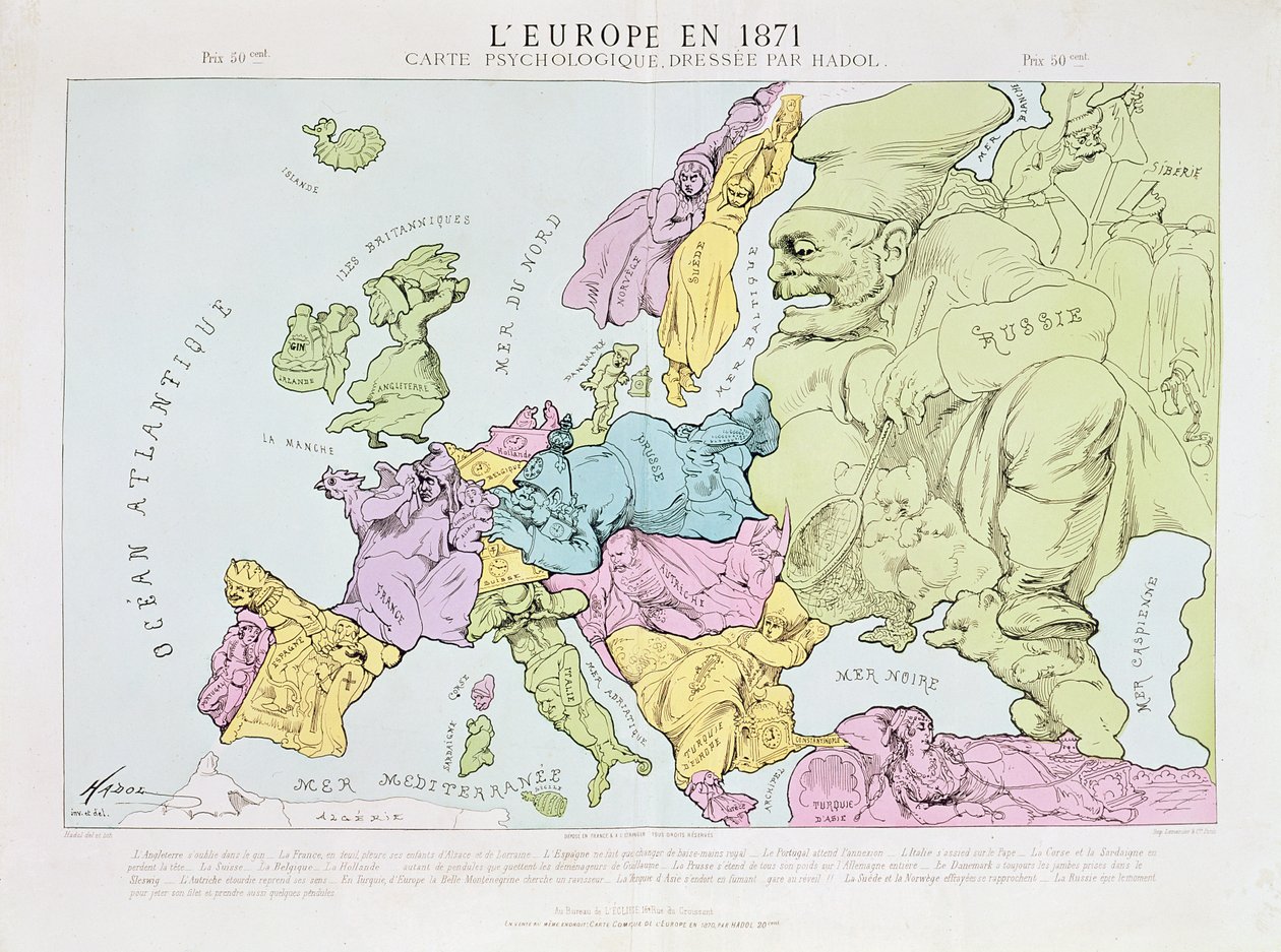 Europa w 1871, 1871 autorstwa Paul Hadol