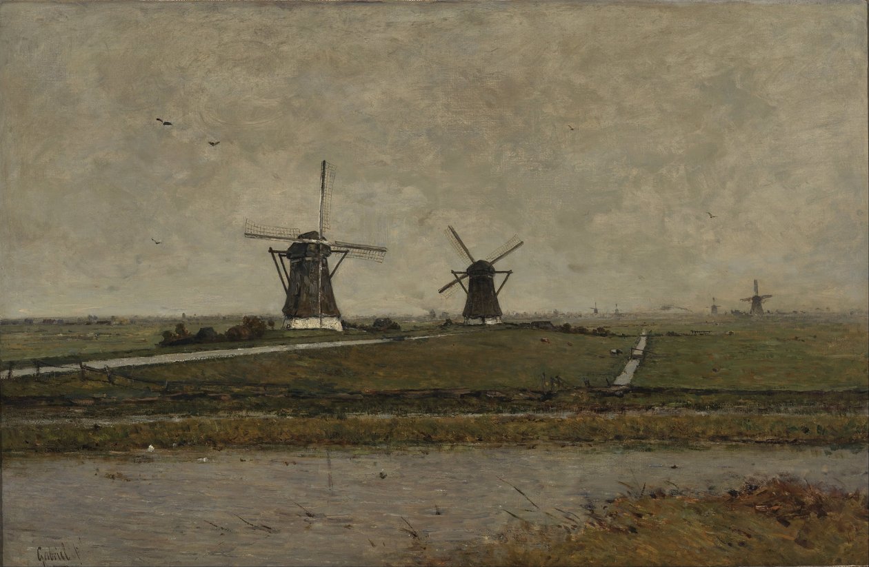 Polder z Mills w pobliżu Overschie autorstwa Paul Joseph Constantin Gabriel