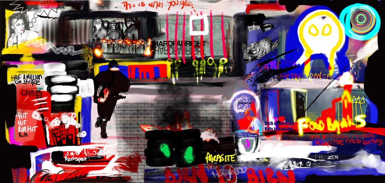 Downing St MenUs, 2023 (grafika cyfrowa) autorstwa Paul Kempton