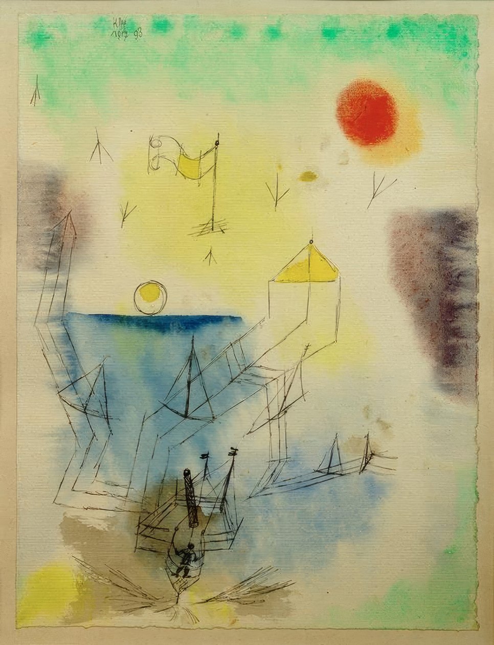 (Marynarz z Neuland rozpoczyna podróż) autorstwa Paul Klee