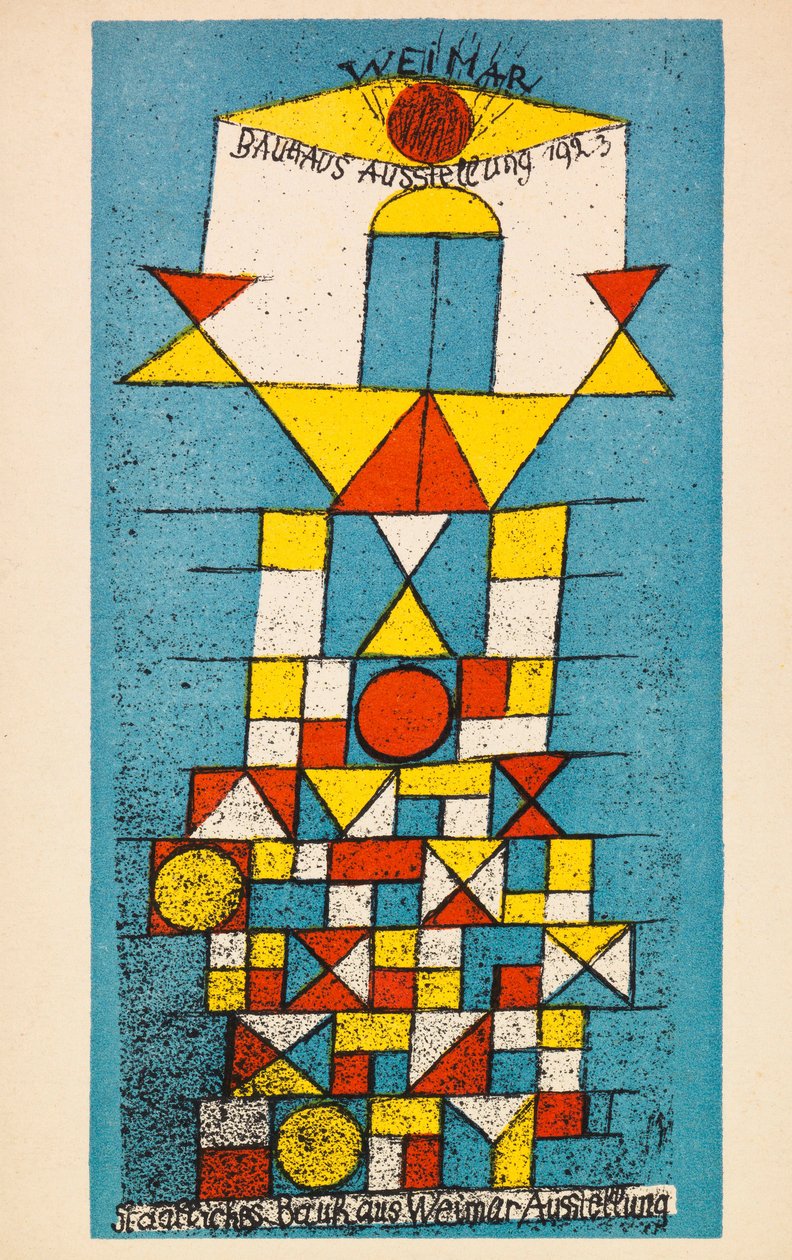 Wystawa Bauhausu. Pocztówka, 1923. autorstwa Paul Klee