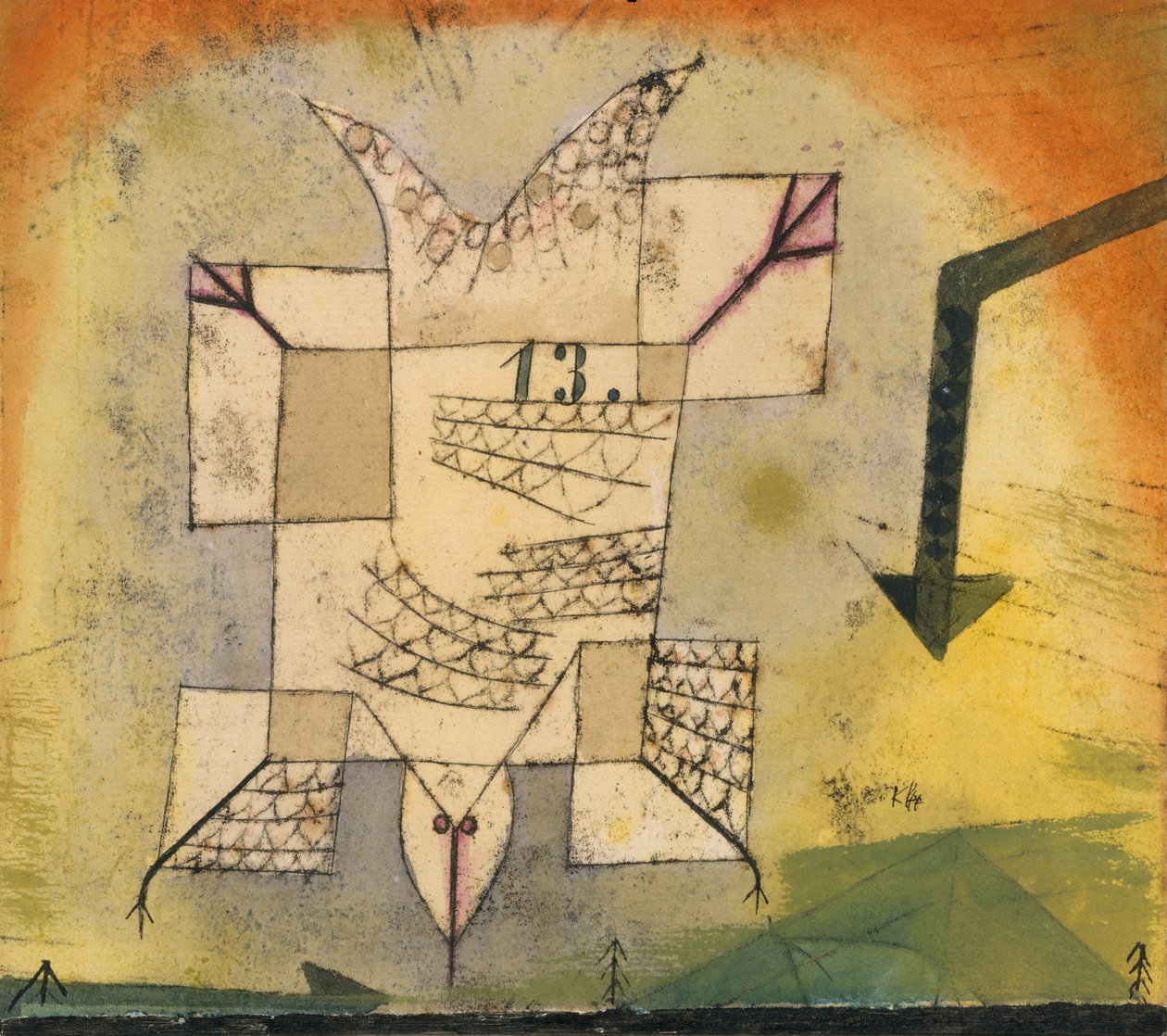 Upadek ptaka autorstwa Paul Klee