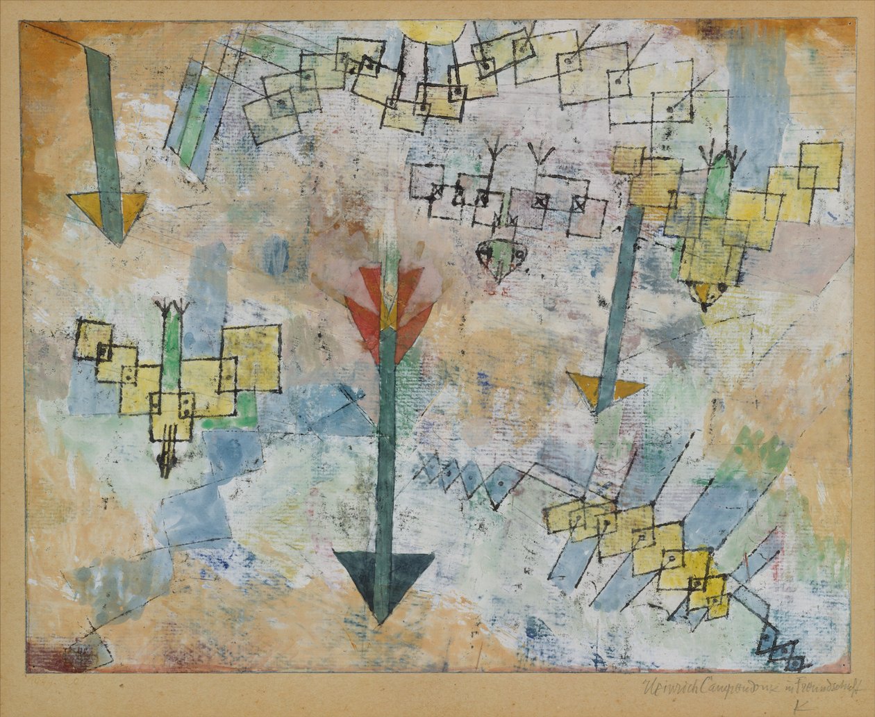 Pássaros descendo e Arrowspolish autorstwa Paul Klee