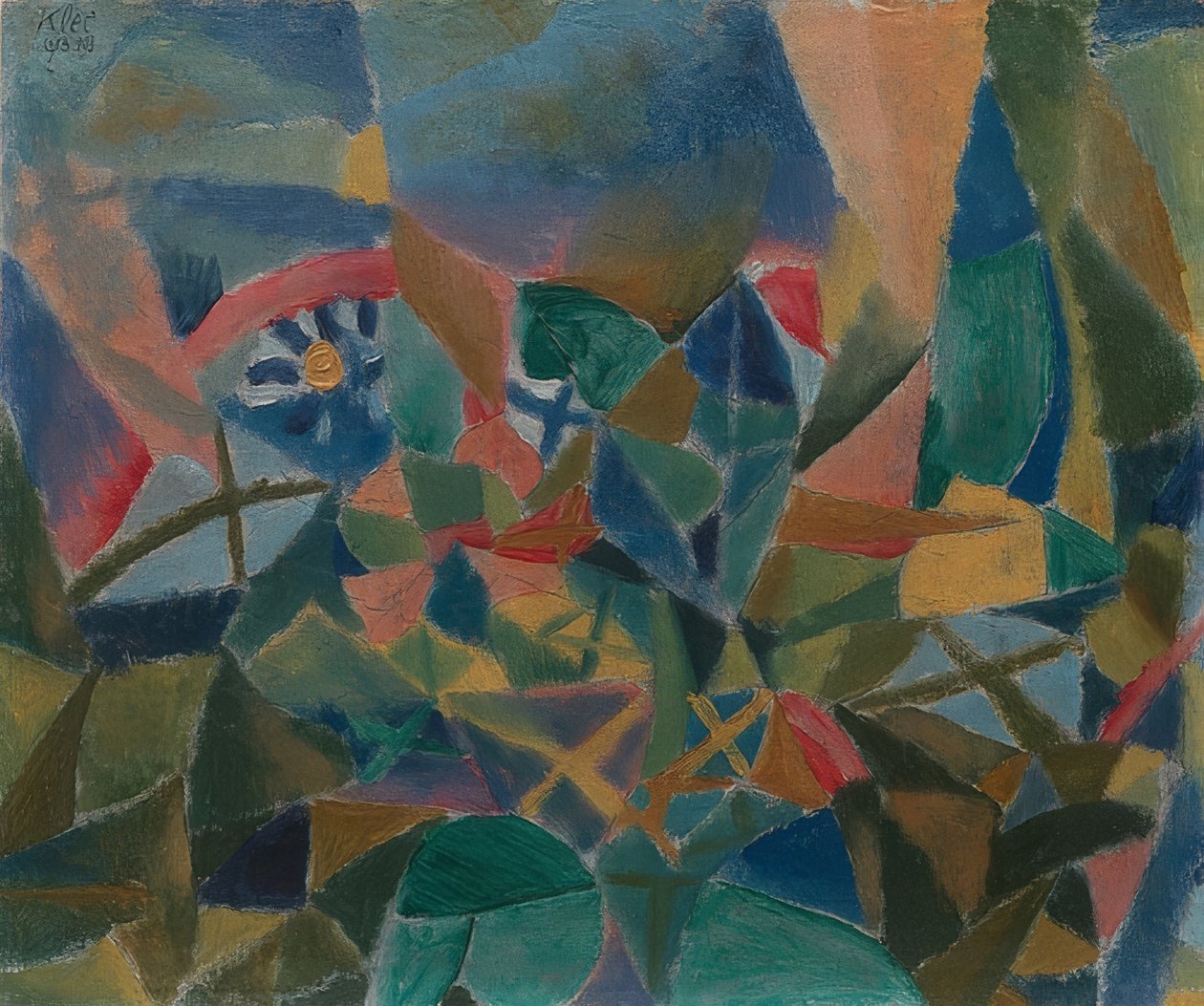 Łóżko kwiatowe. 1913 autorstwa Paul Klee