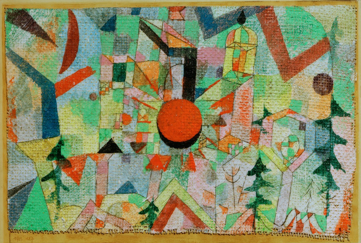 Zamek z zachodzącym słońcem autorstwa Paul Klee