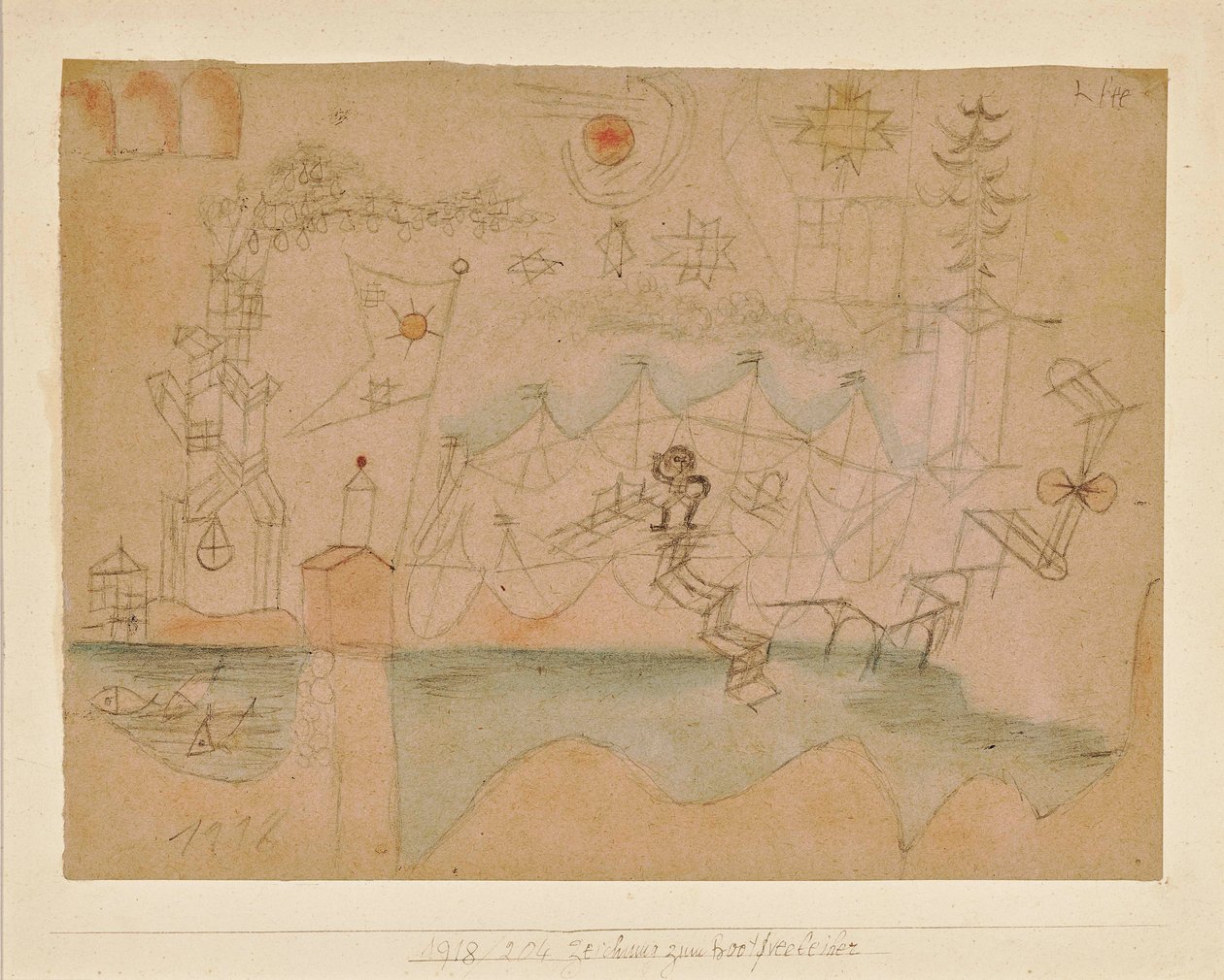 Rysunek do wypożyczalni łodzi, 1918. autorstwa Paul Klee