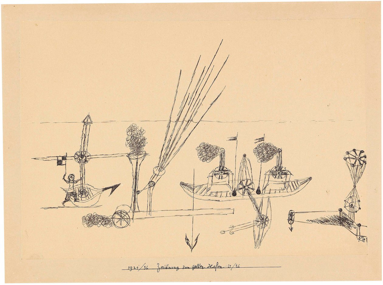 Rysunek do żółtego portu, 1921-1926. autorstwa Paul Klee