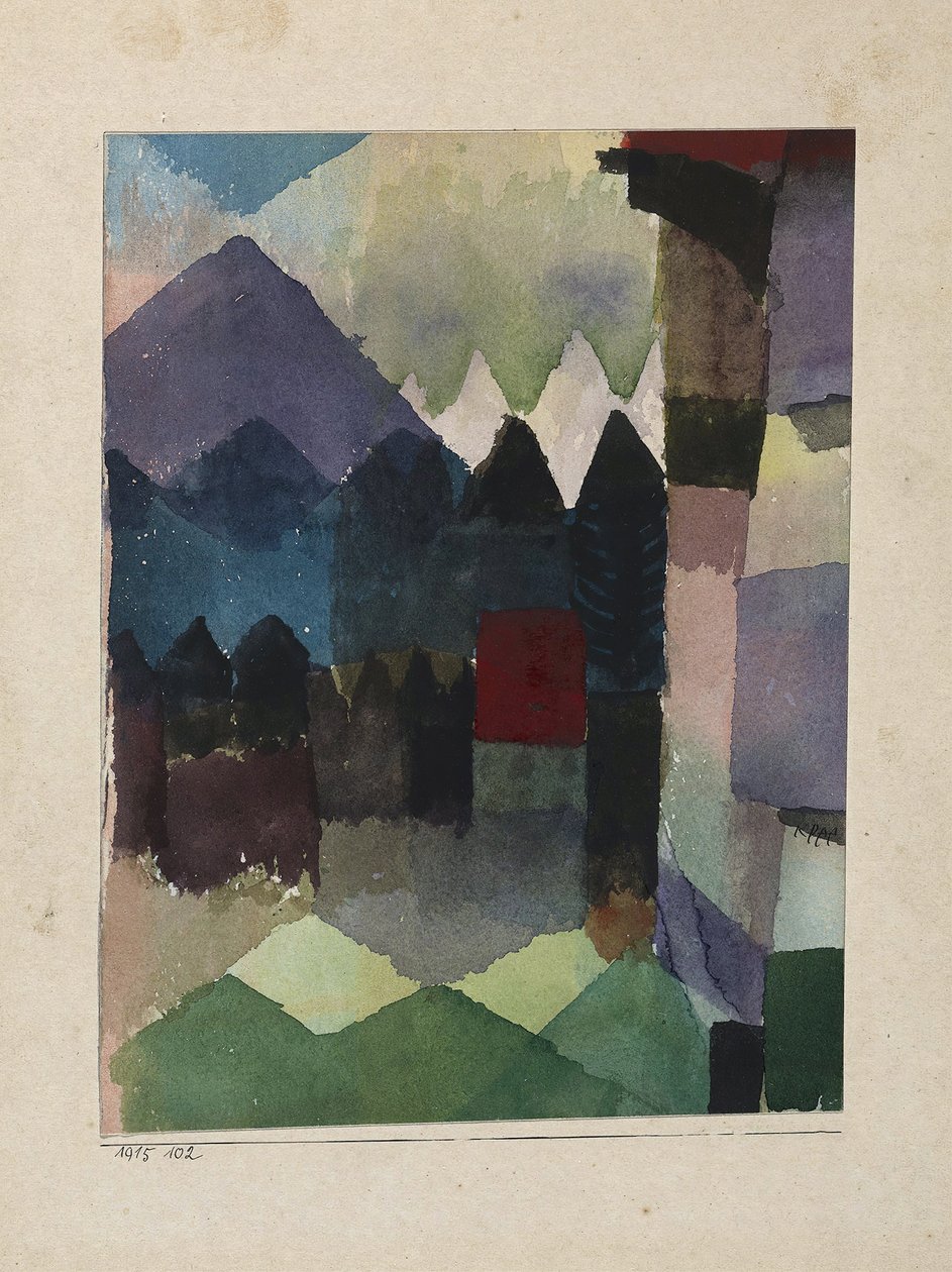 Föhn w ogrodzie Marca, 1915. autorstwa Paul Klee