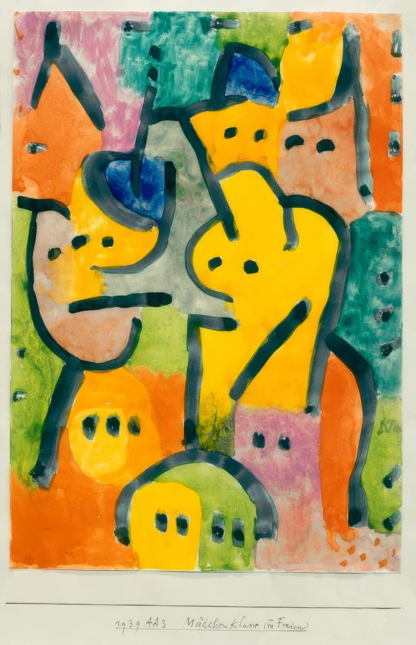 Dziewczęta lekcja na świeżym powietrzu autorstwa Paul Klee