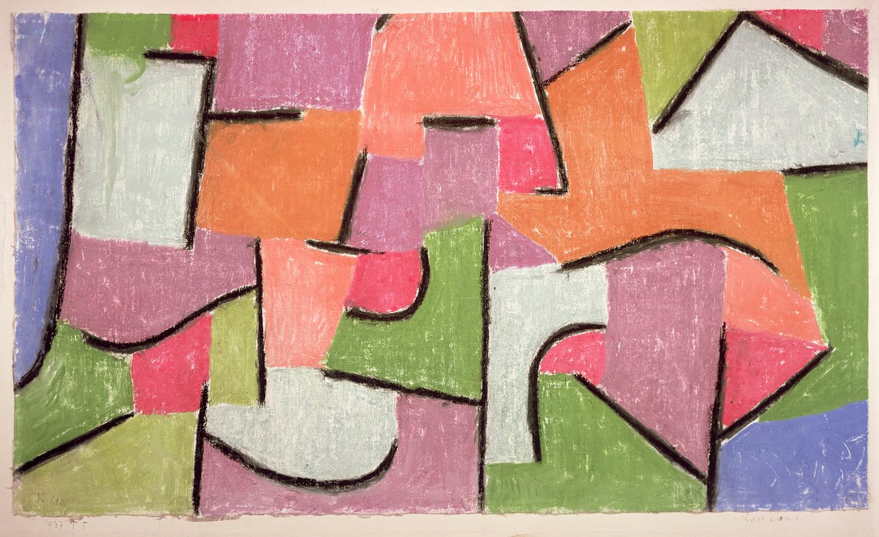 Overland (Uberland) 1937 (pastel na płótnie) autorstwa Paul Klee