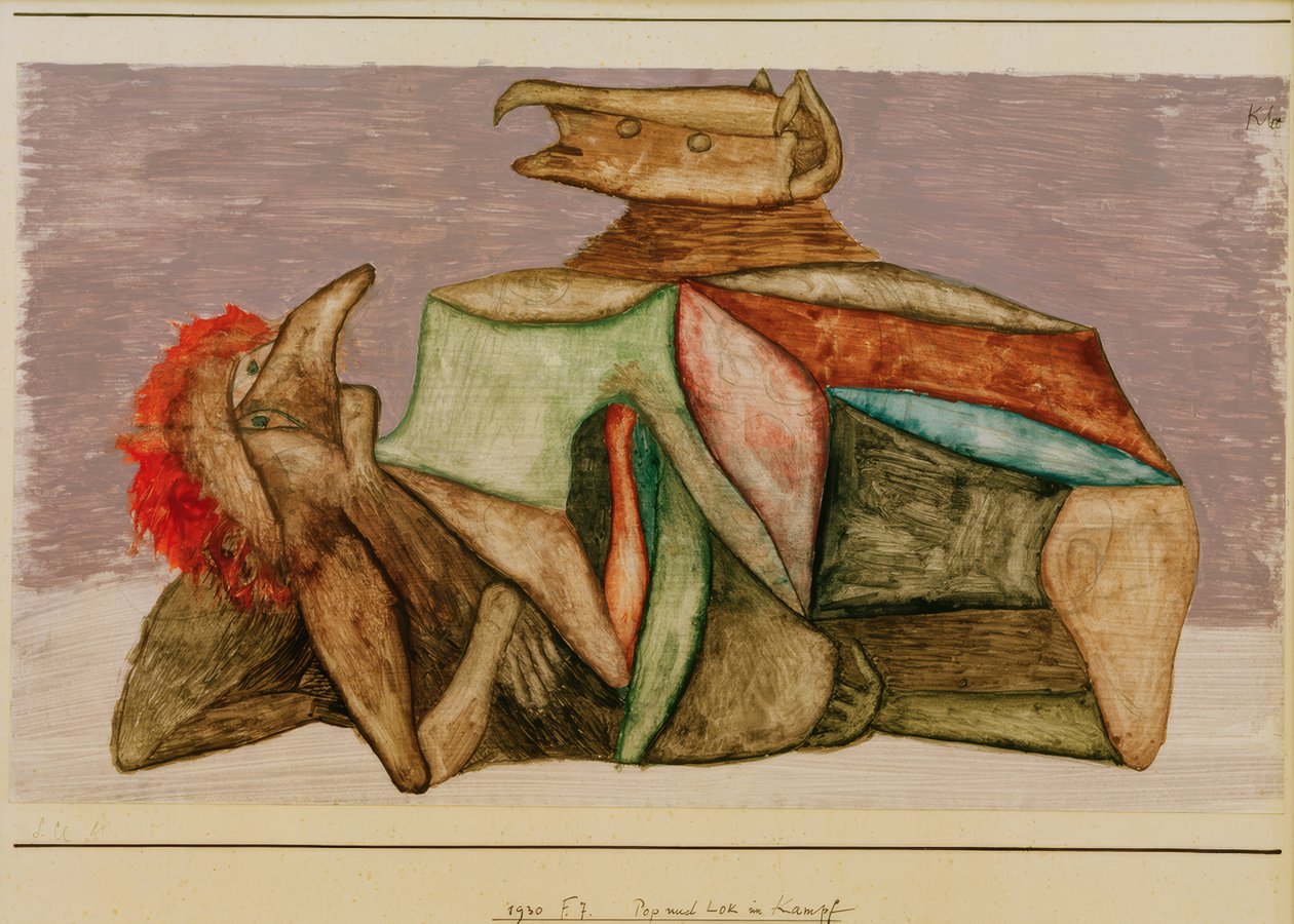 Pop i lokomotywa w bitwie autorstwa Paul Klee