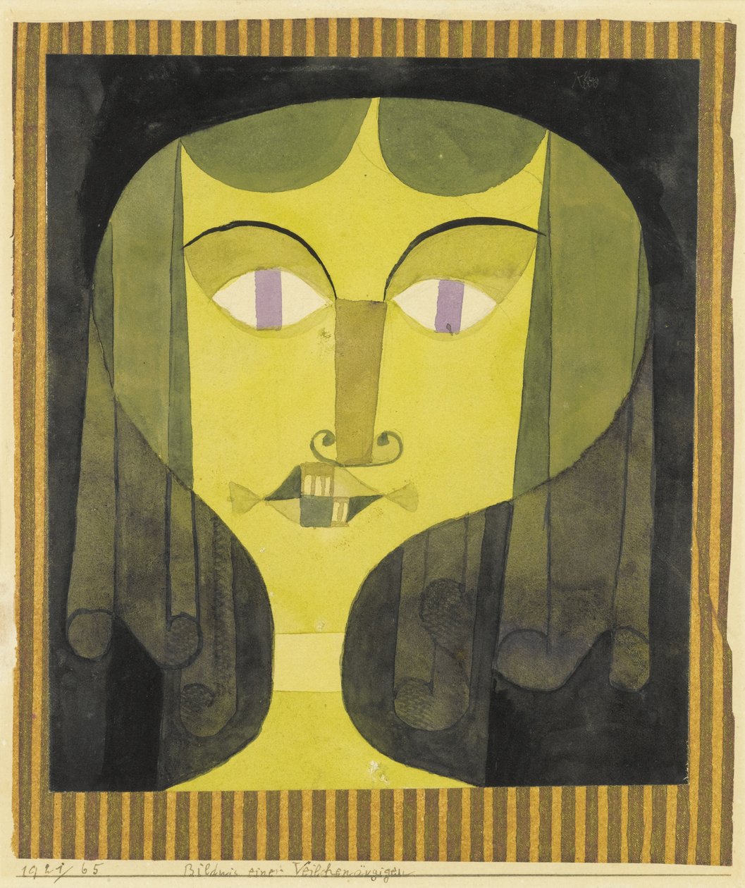 Portret fioletowookiej kobiety autorstwa Paul Klee
