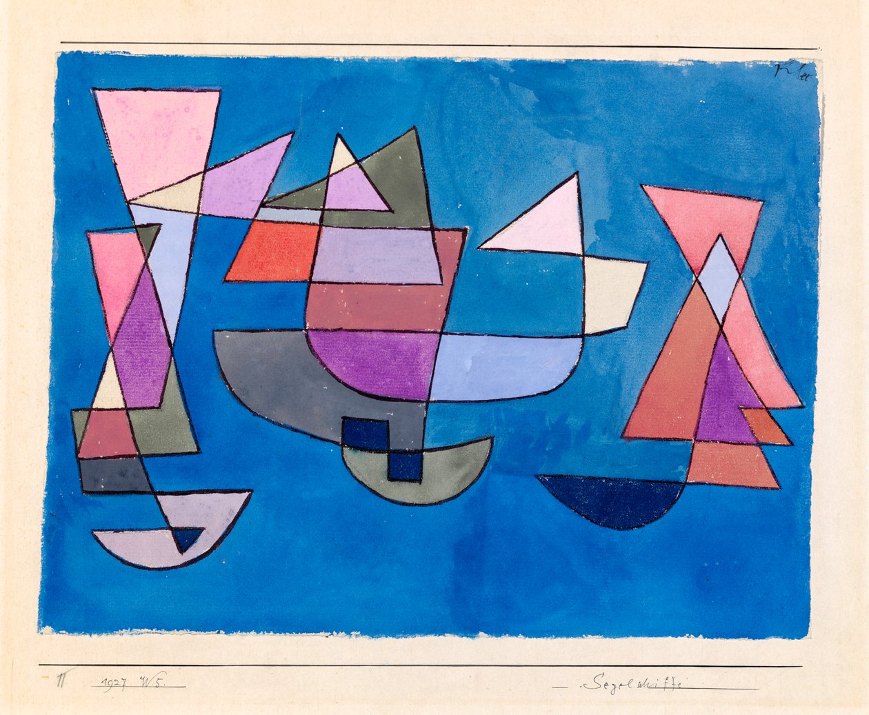 Żaglowce Segelschiffe, 1927. autorstwa Paul Klee