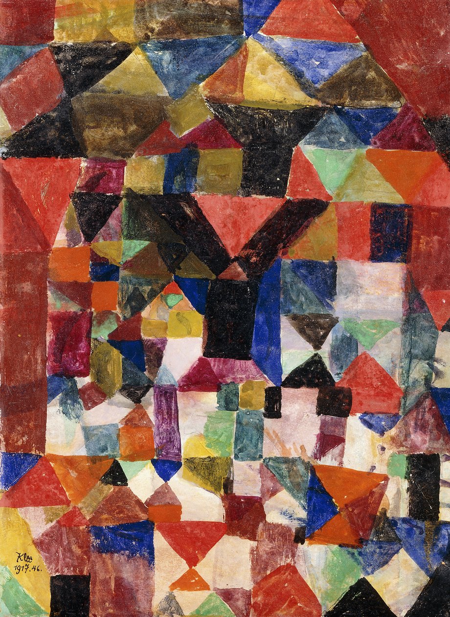 Budynek przypominający miasto; Budowa miejska autorstwa Paul Klee