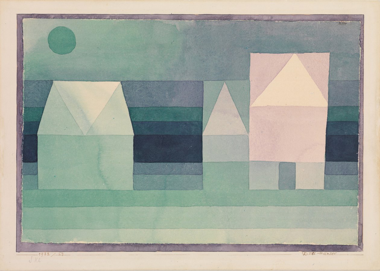 Trzy domy autorstwa Paul Klee