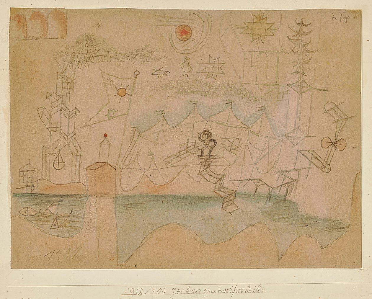 Rysunek do wypożyczalni łodzi. 1918, 204 autorstwa Paul Klee