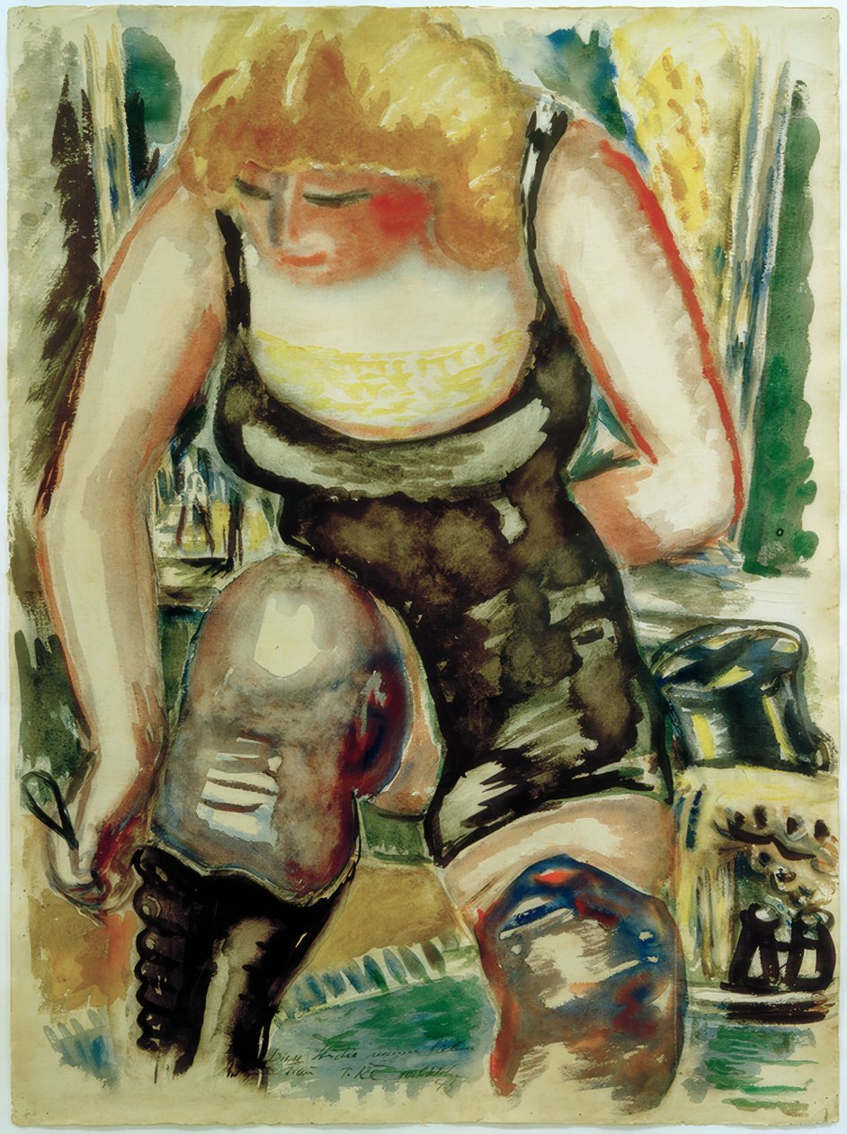 Blond dama z guzikami od butów autorstwa Paul Kleinschmidt