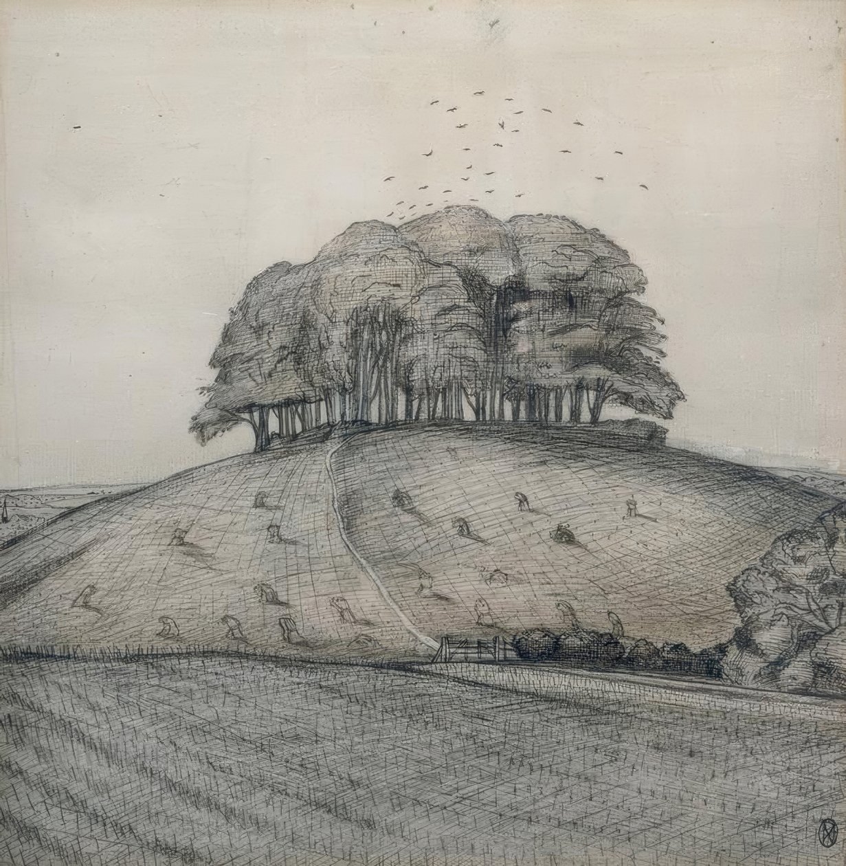 Las na wzgórzu autorstwa Paul Nash